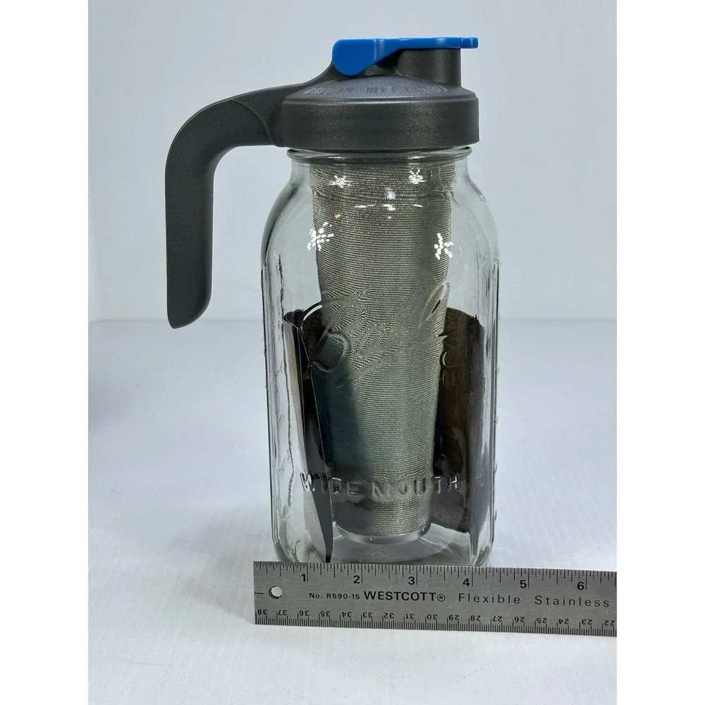 County Line Kitchen Ball Jar Cold Hot Brew Infuser Flip Top Mason Jar Brewer